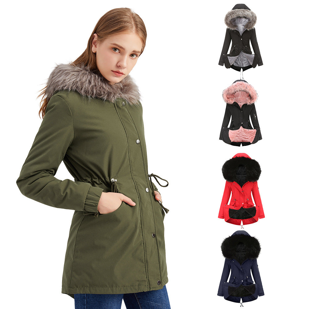 Women - Winter Parka - Hooded with Fleece Lining - Stylish Warm Jacket for Cold Weather