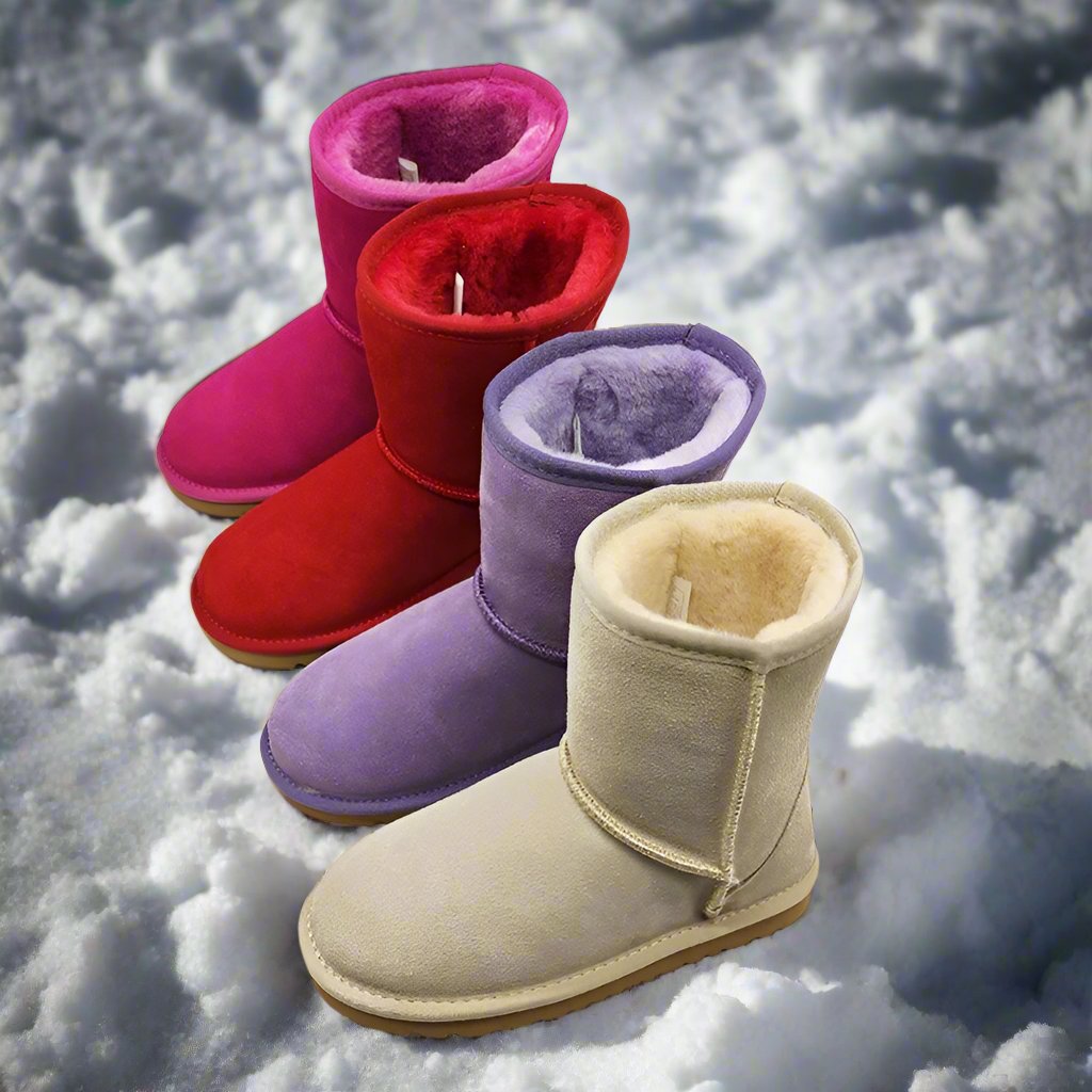 Women - Snow Boots - Smooth Leather - Stylish Winter Footwear for Cold Weather