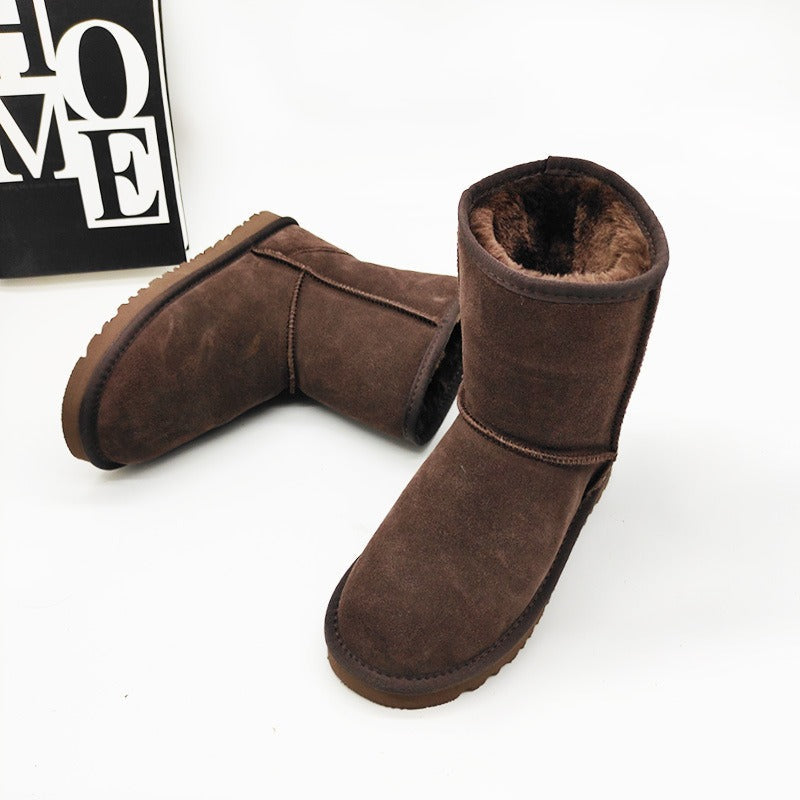 Women - Snow Boots - Smooth Leather - Cozy Winter Footwear for Cold Days - Stylish & Warm