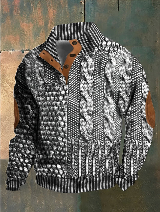 Men - Jumper - 3D-Printed Motif - Stylish Knitwear for Casual Looks