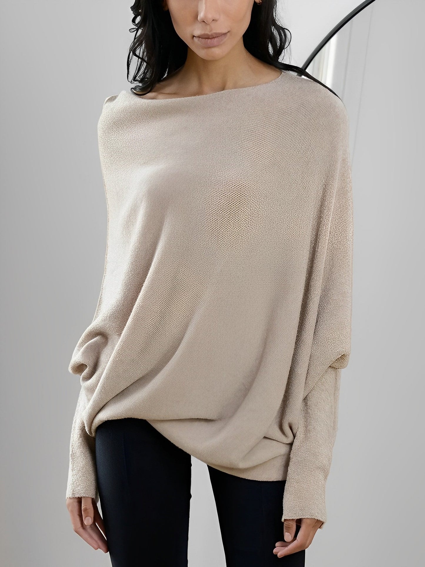 Women - Loose Jumper - Cozy Knit Fabric - Stylish and Comfortable Sweater for Any Occasion