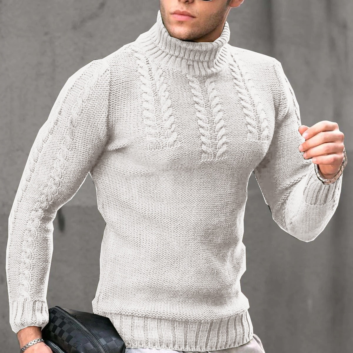 Men - Turtleneck Jumper - Stylish Knitwear - Warm and Comfortable Sweater for Everyday Fashion