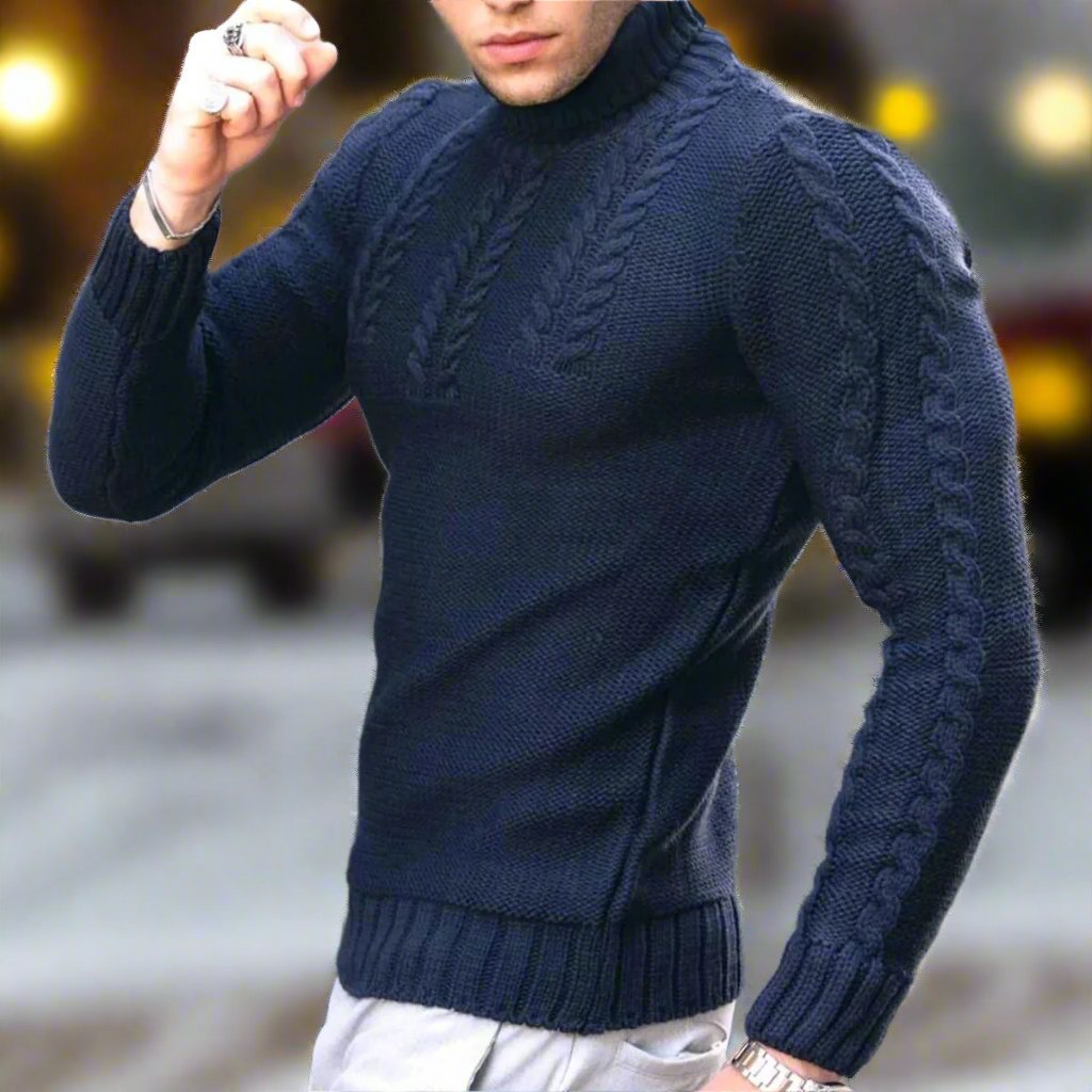 Men - Turtleneck Jumper - Stylish Knitwear - Warm and Comfortable Sweater for Everyday Fashion