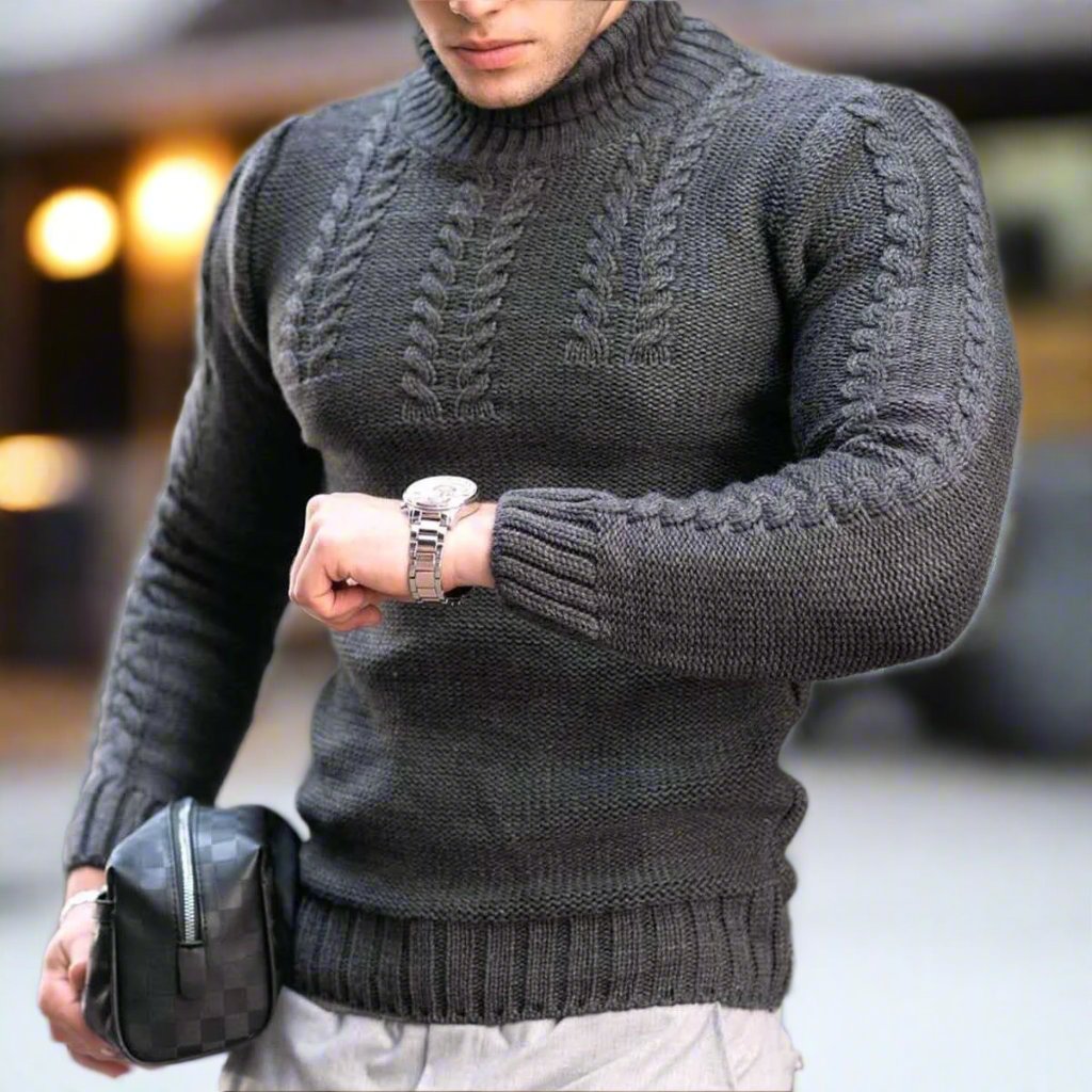 Men - Turtleneck Jumper - Stylish Knitwear - Warm and Comfortable Sweater for Everyday Fashion