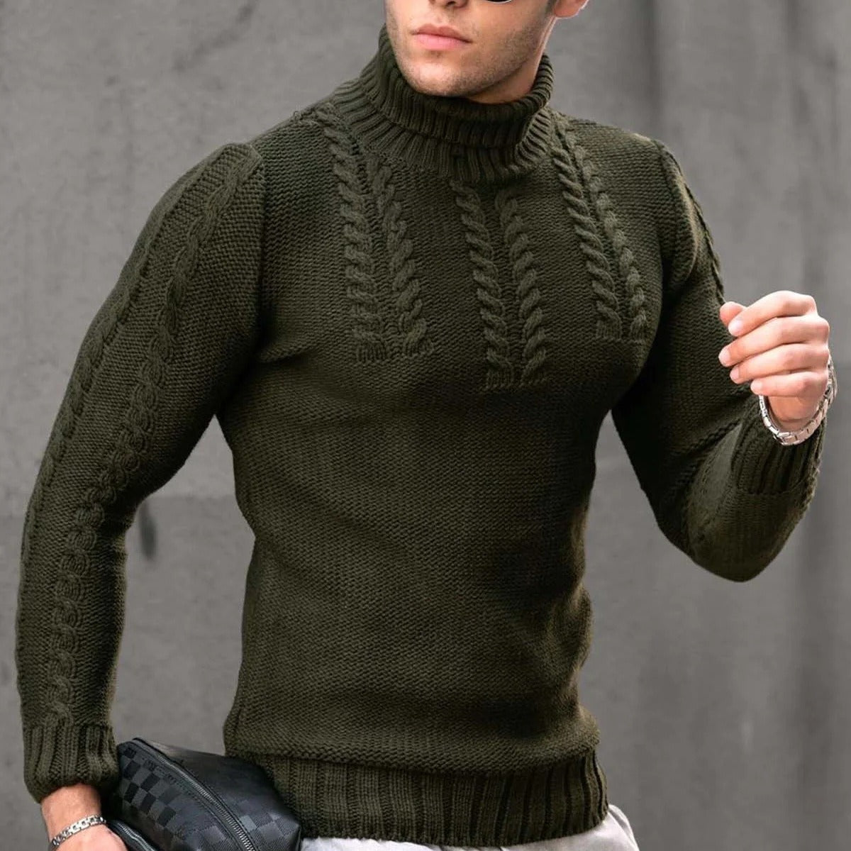 Men - Turtleneck Jumper - Stylish Knitwear - Warm and Comfortable Sweater for Everyday Fashion