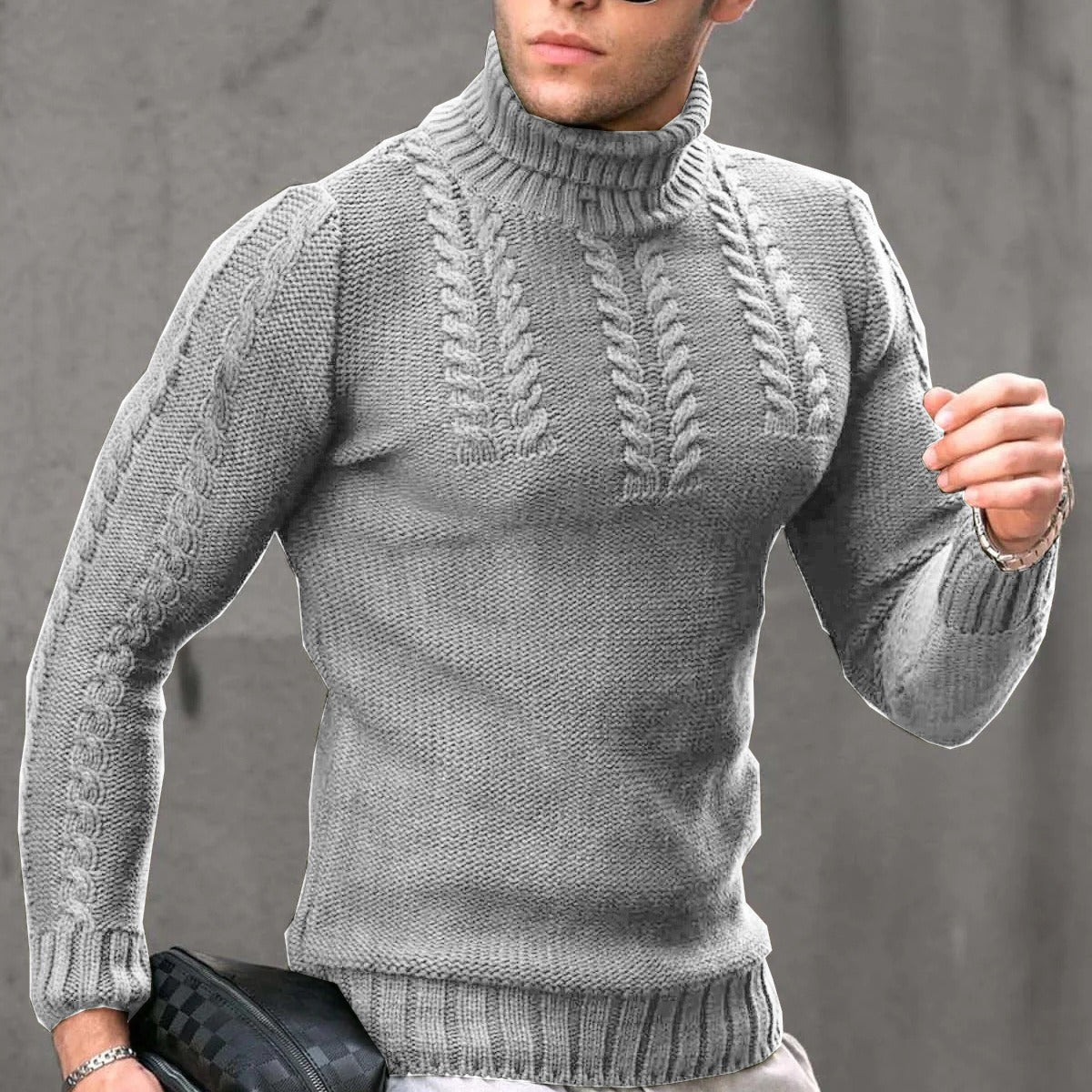 Men - Turtleneck Jumper - Stylish Knitwear - Warm and Comfortable Sweater for Everyday Fashion