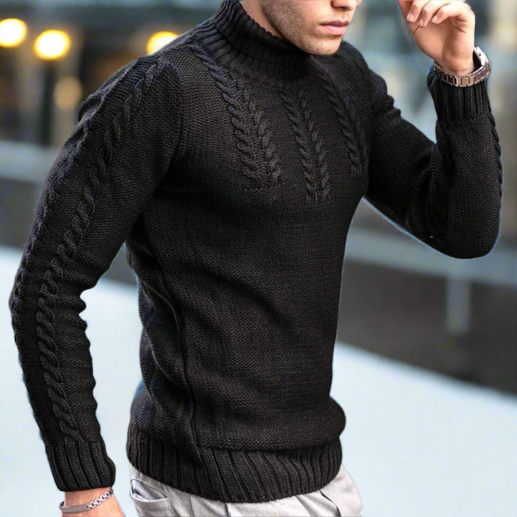 Men - Turtleneck Jumper - Stylish Knitwear - Warm and Comfortable Sweater for Everyday Fashion