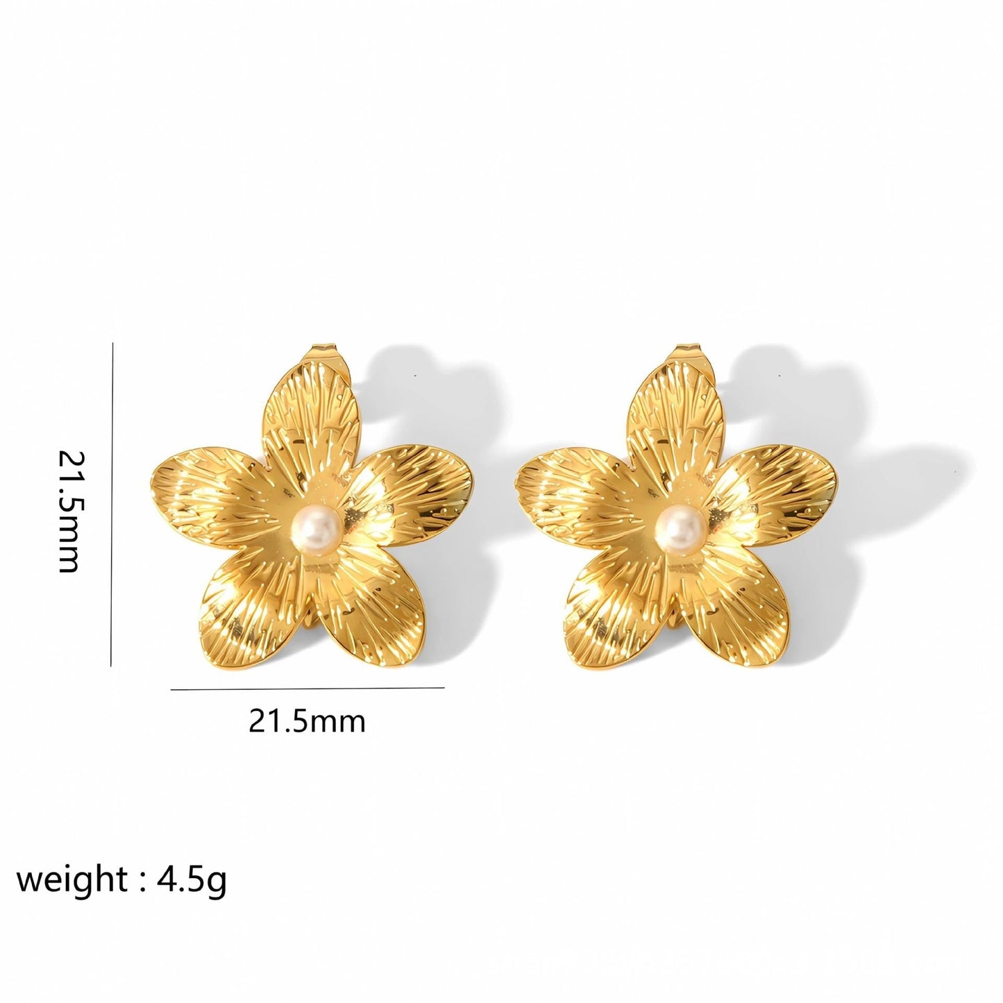 Women's - Stainless Steel Stud Earrings - Butterfly & Flower Motif - Elegant Jewelry for Everyday Elegance