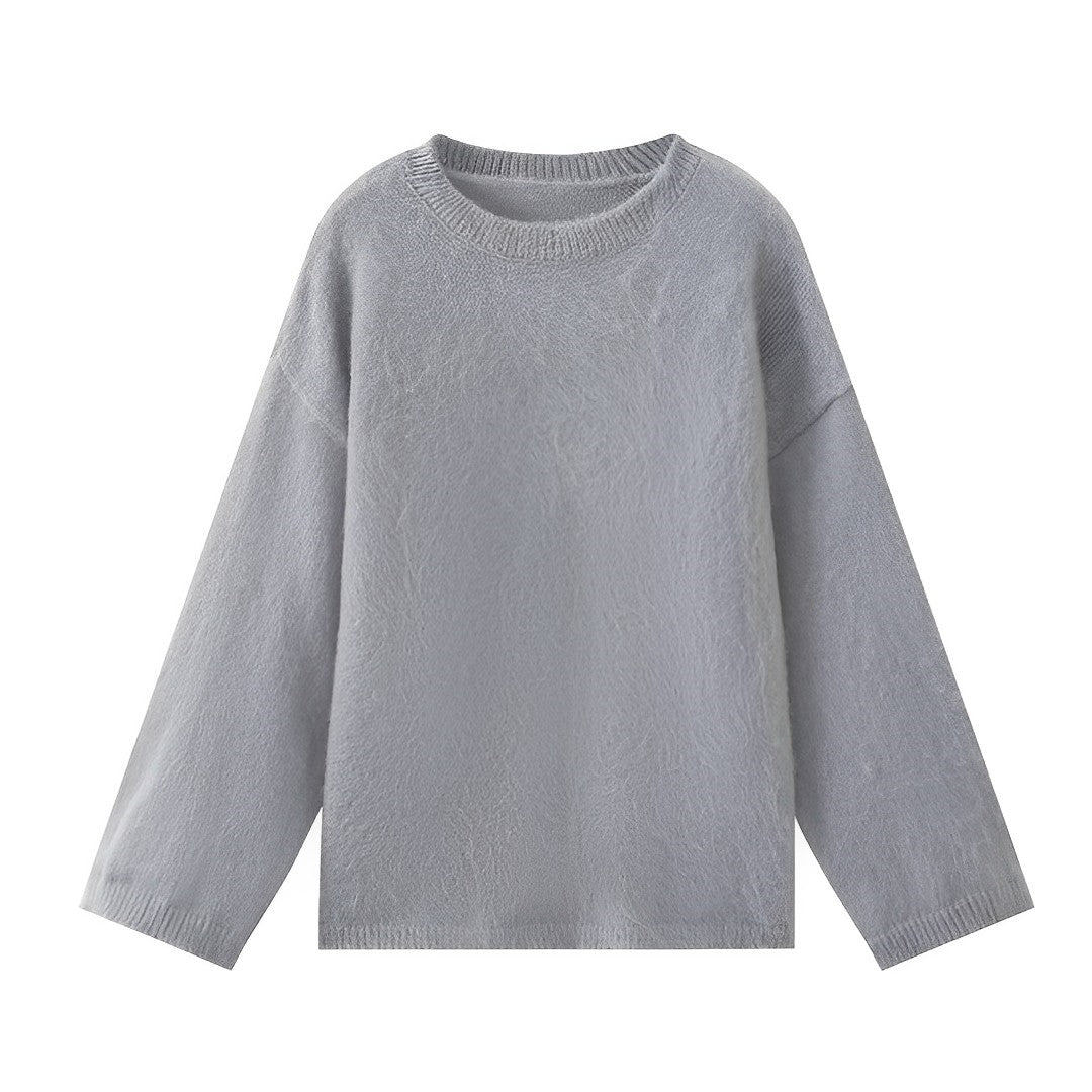 Women’s - Oversized Knitted Jumper - Casual Lightweight Knitwear - Cozy Everyday Style