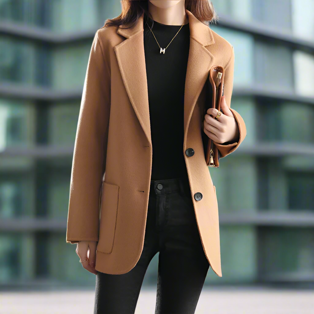 Women - Casual Blazer - Tweed Wool - Stylish & Comfortable Everyday Outerwear