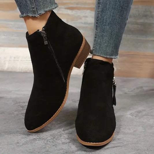 Women's - Stylish Vegan Leather Ankle Boots - Chic & Sustainable Footwear - Perfect for Any Occasion