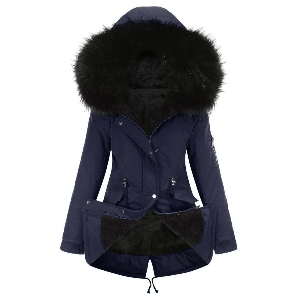 Women - Winter Parka - Hooded with Fleece Lining - Stylish Warm Jacket for Cold Weather