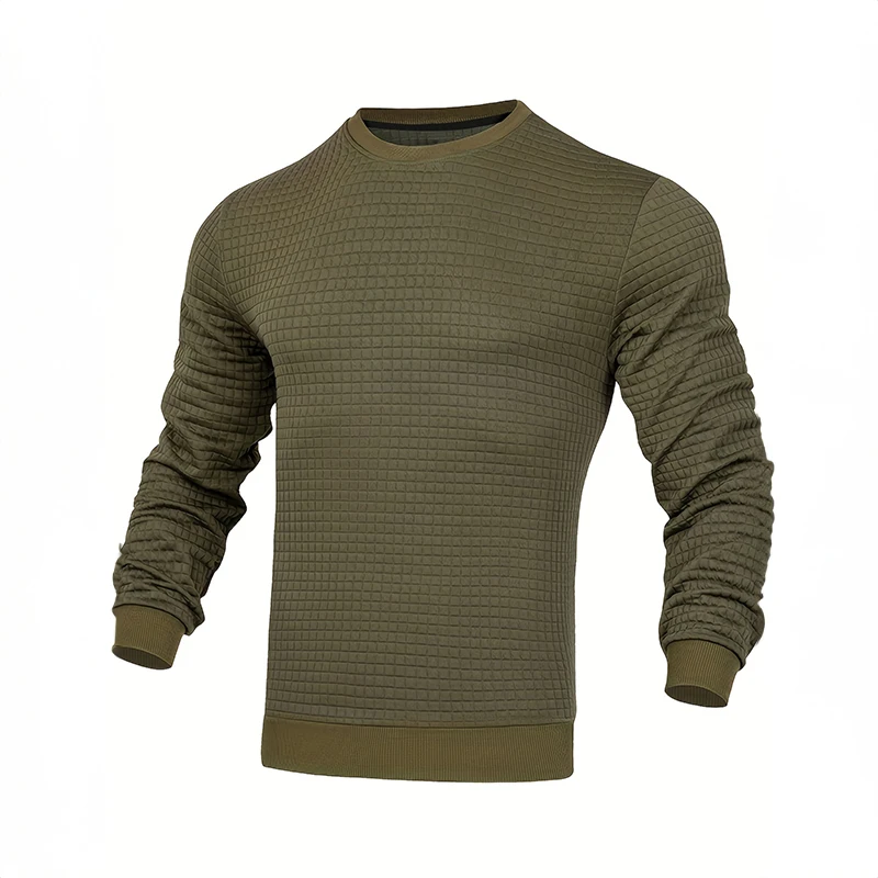 Men's with structure, round neck slim fit jumper