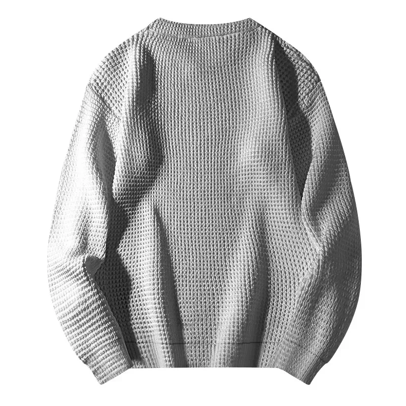 Textured round neck men's jumper for casual street style