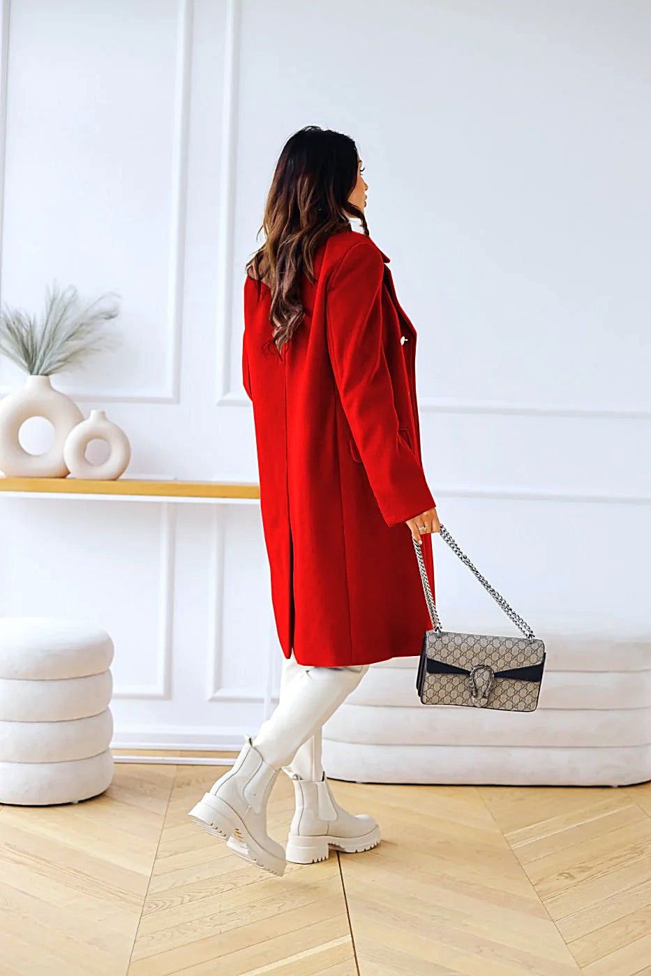 Women - Coat - Double-breasted Classic Style - Elegant Outerwear for Every Occasion