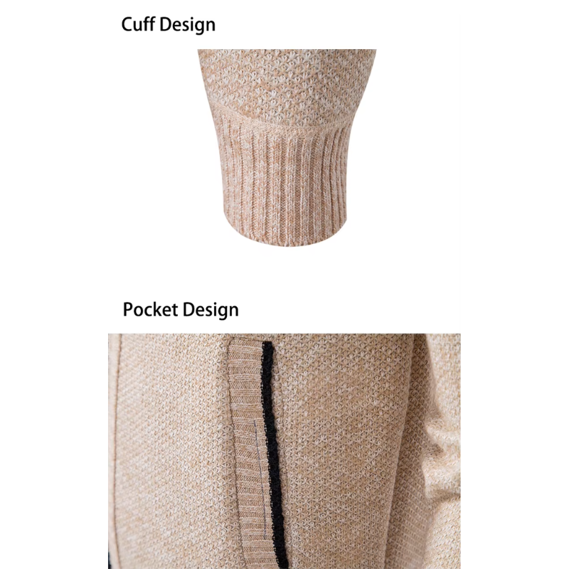 Elegant cardigan with zip and stand-up collar