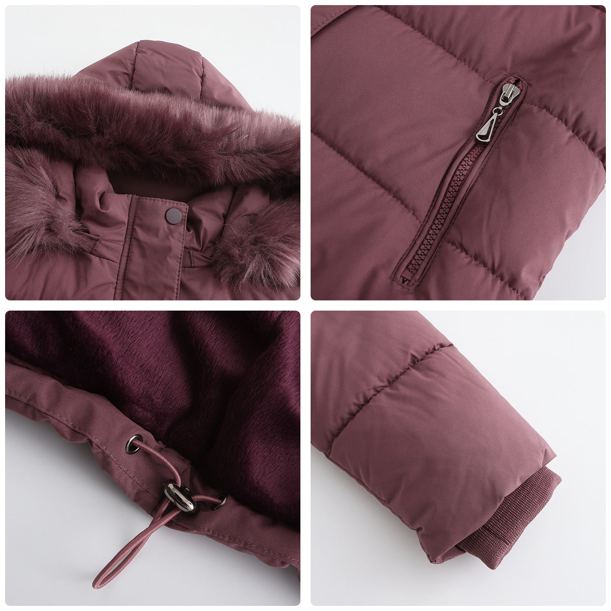 Women - Winter Jacket - Detachable Cotton Hood - Warm Stylish Outerwear for Cold Weather