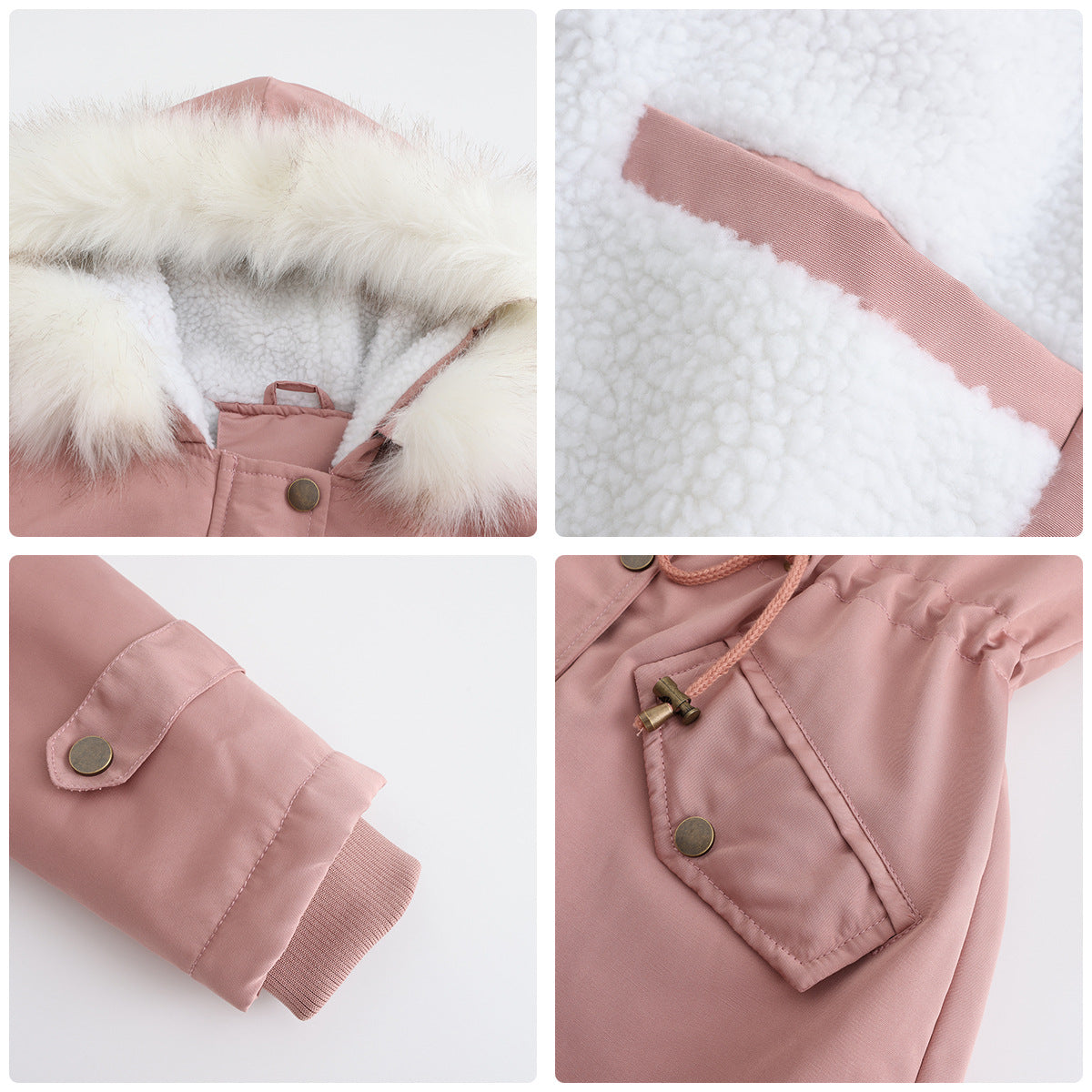 Women - Winter Parka Coat - Detachable Fur Collar - Stylish Warm Outerwear for Cold Weather