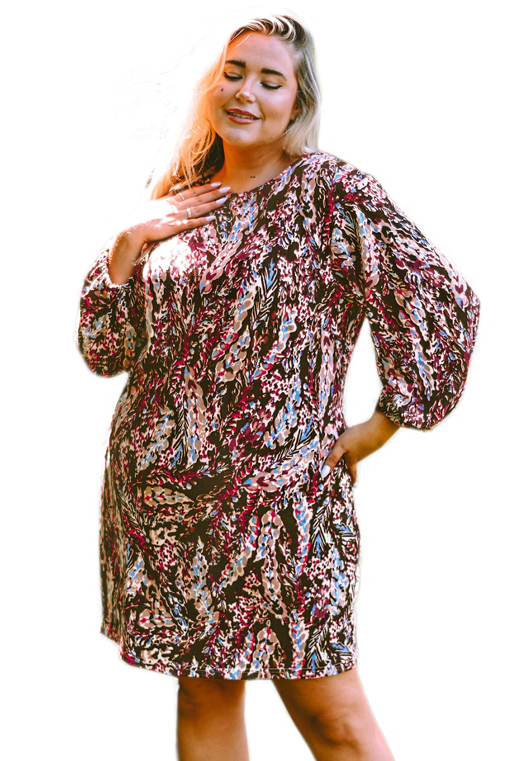 Plus Size dress with floral pattern