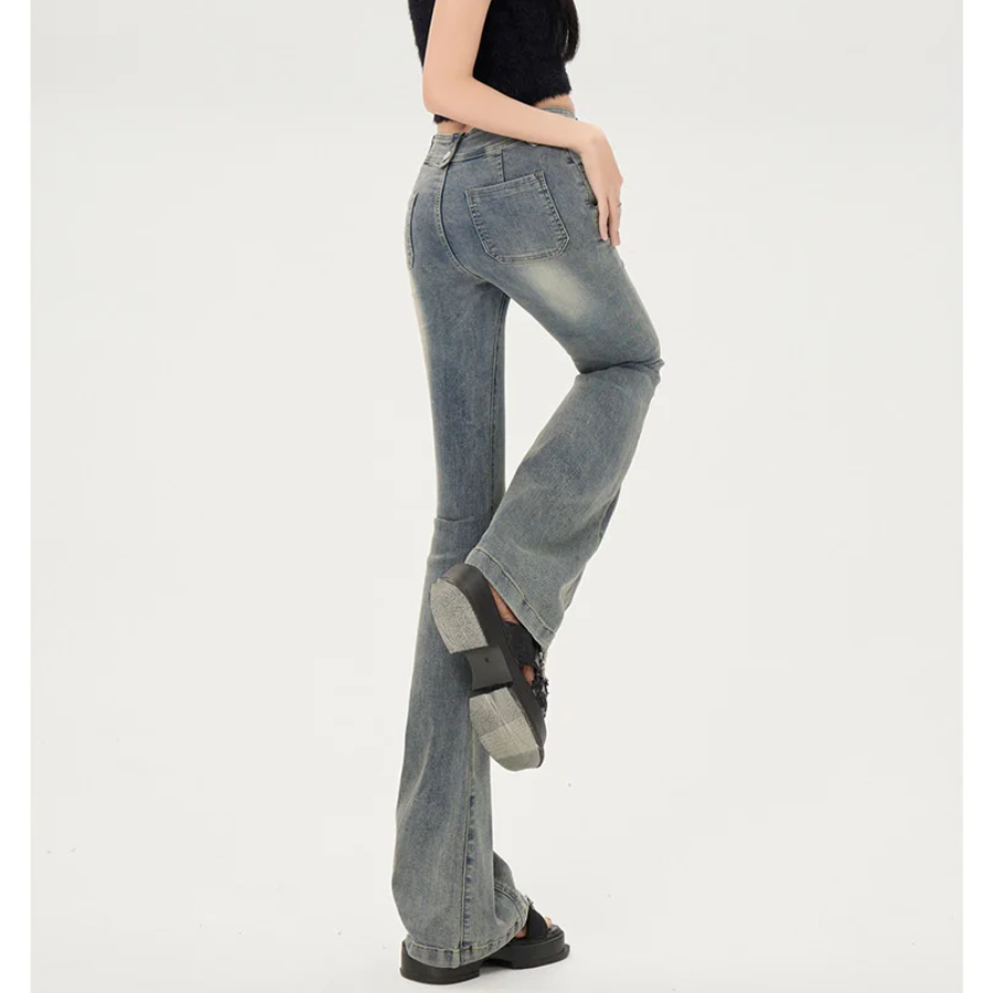 Casual Women's Flared Trousers with Slim Fit Design