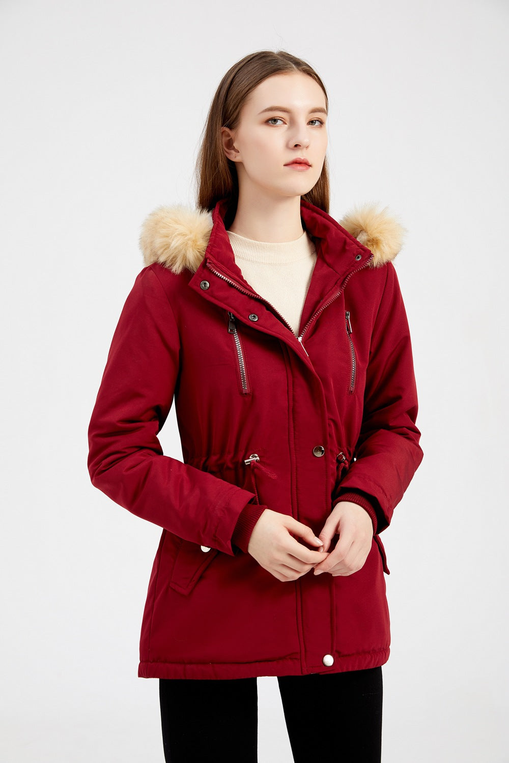 Women - Winter Parka - Thick Lambswool/Cotton Blend - Warm & Stylish Cold Weather Outerwear