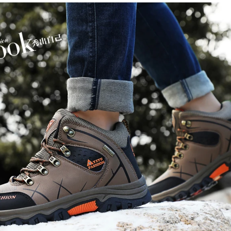 Hiking Shoes Men's Waterproof Warm Lined Outdoor Trekking Shoes