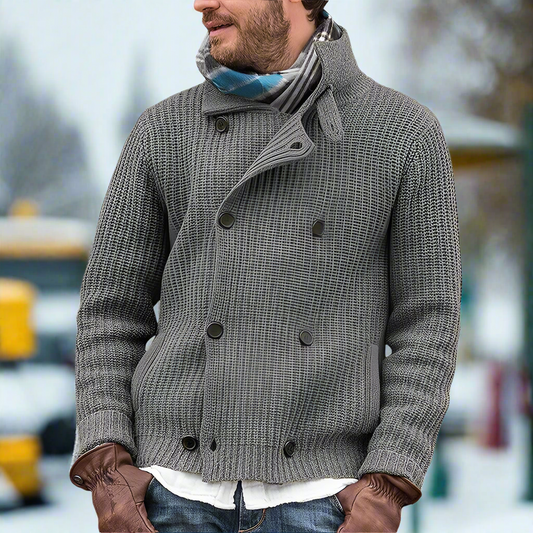 Men - Cardigan Jumper - Cozy Loose Knit - Vintage Style Knitwear for Fashion & Comfort