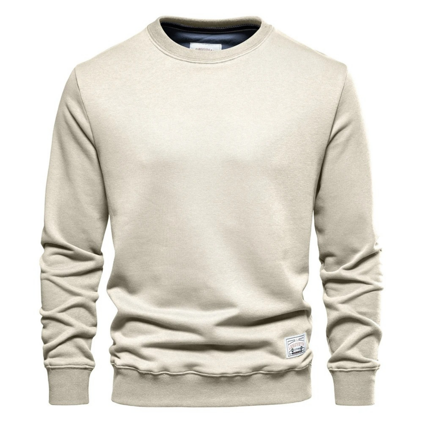 Men's Jumper with round neck, casual long sleeve cotton jumper