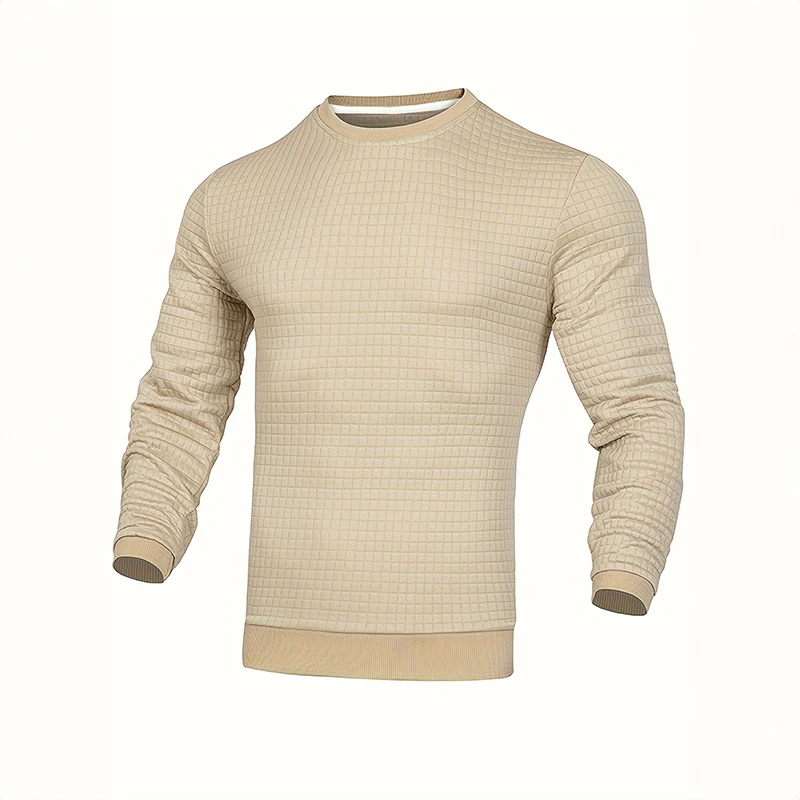 Men's with structure, round neck slim fit jumper