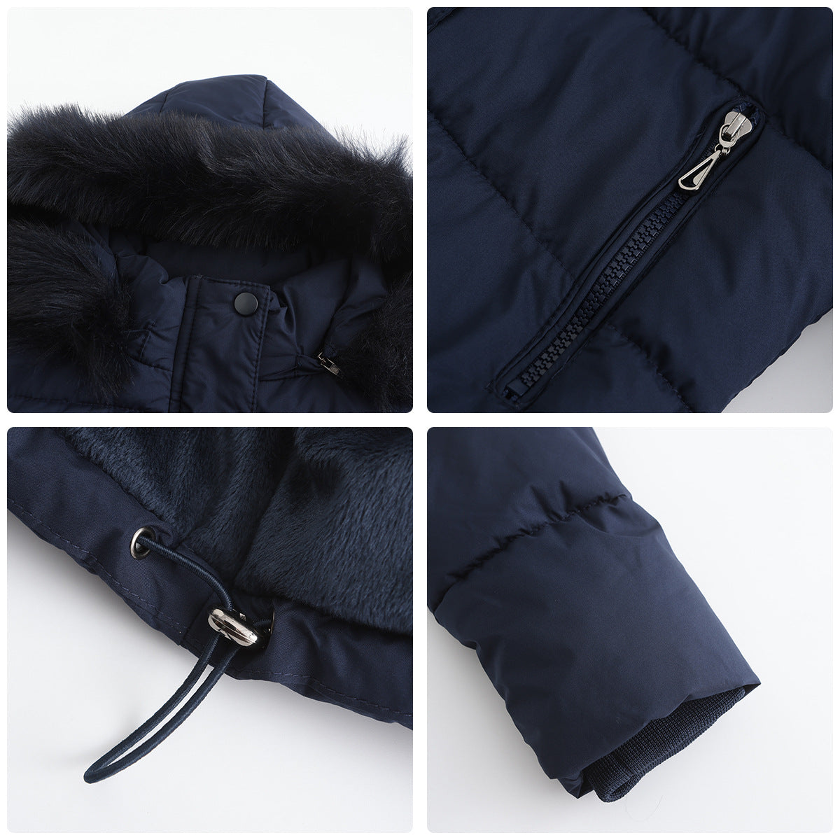 Women - Winter Jacket - Detachable Cotton Hood - Warm Stylish Outerwear for Cold Weather