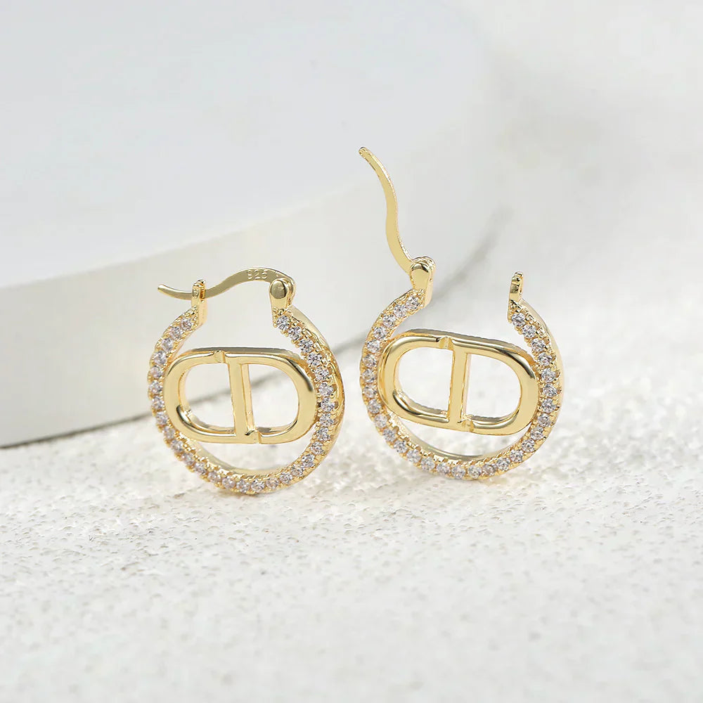 Signature CD letter earrings