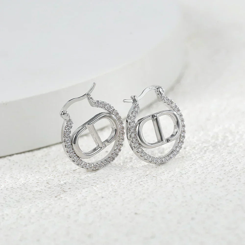 Signature CD letter earrings