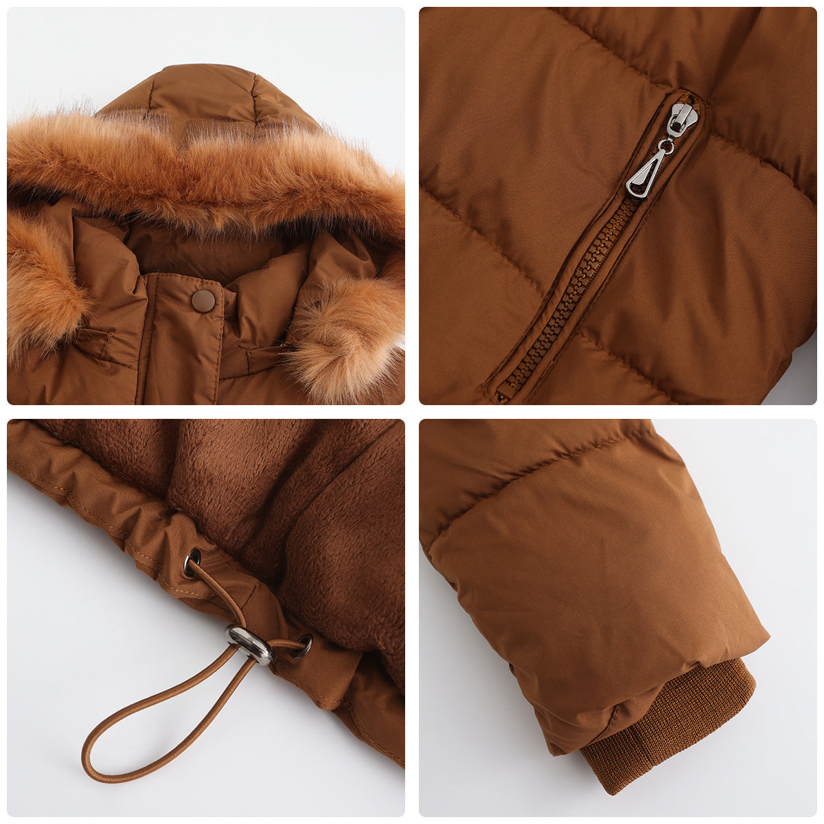 Women - Winter Jacket - Detachable Cotton Hood - Warm Stylish Outerwear for Cold Weather