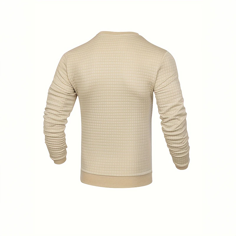 Men's with structure, round neck slim fit jumper