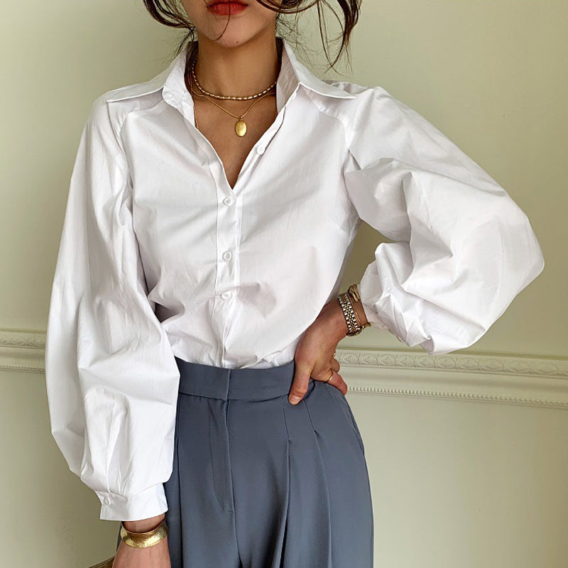 Classy Commute long-sleeved cotton blouse