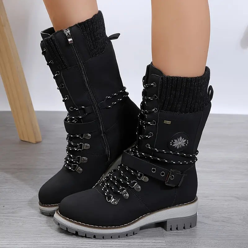 trendy winter boots with medium calf length