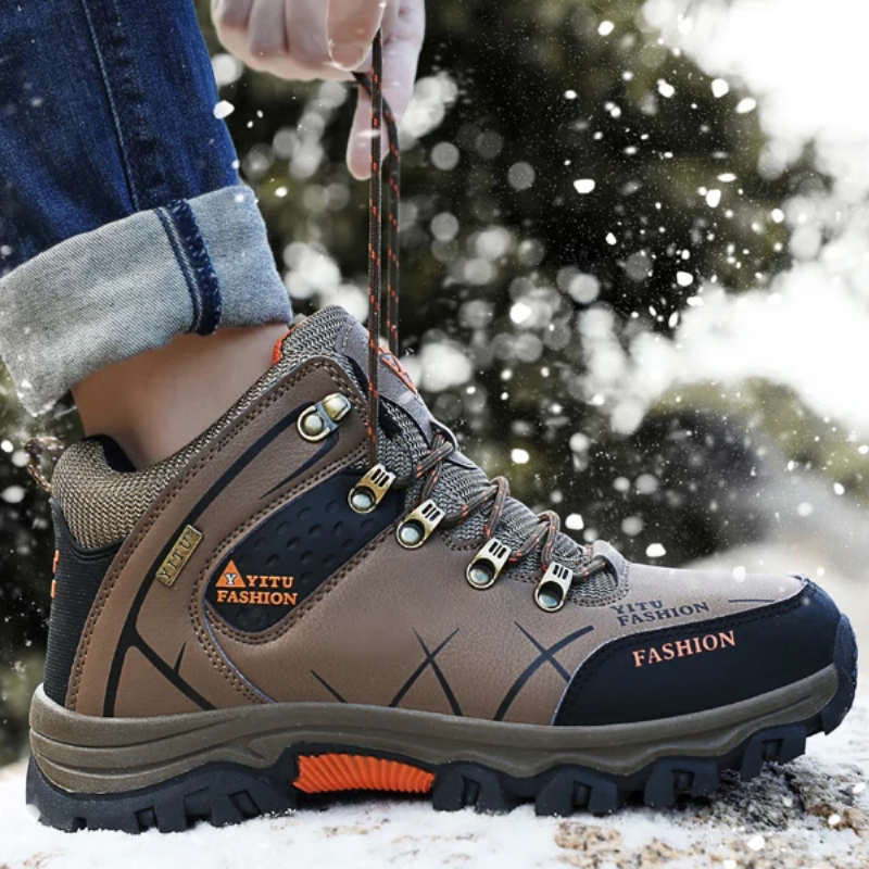 Hiking Shoes Men's Waterproof Warm Lined Outdoor Trekking Shoes