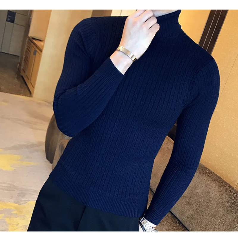 Knitted turtleneck jumper men