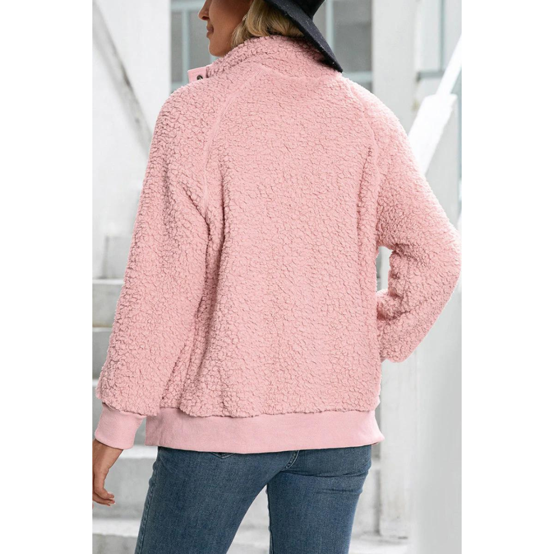 Women's Fleece Jacket - Fluffy, Warm & Stylish with Pockets - Perfect for Winter Adventures