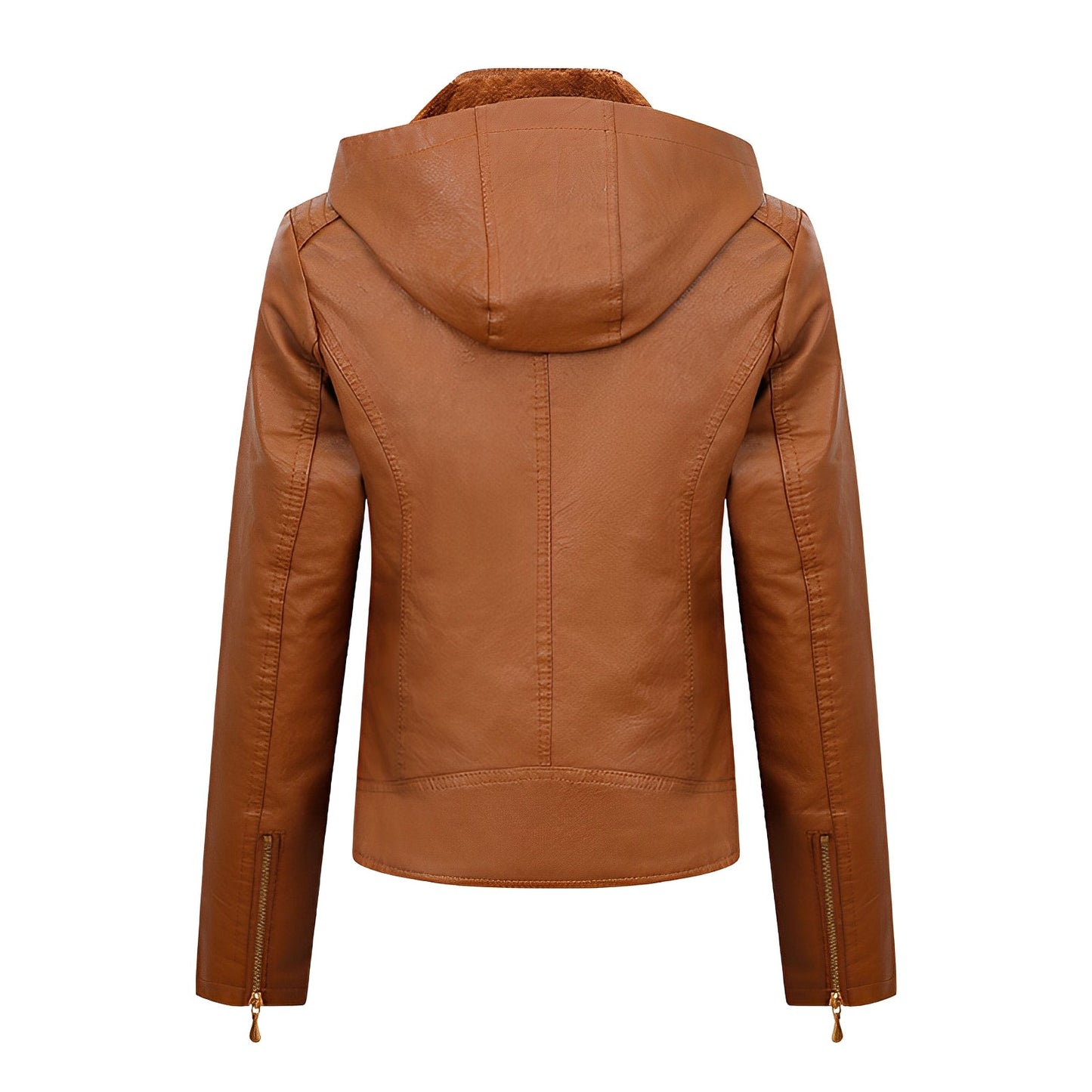 Women’s Slim Fit Leather Jacket with Zipper - Stylish and Comfortable Outerwear - Perfect for Every Occasion