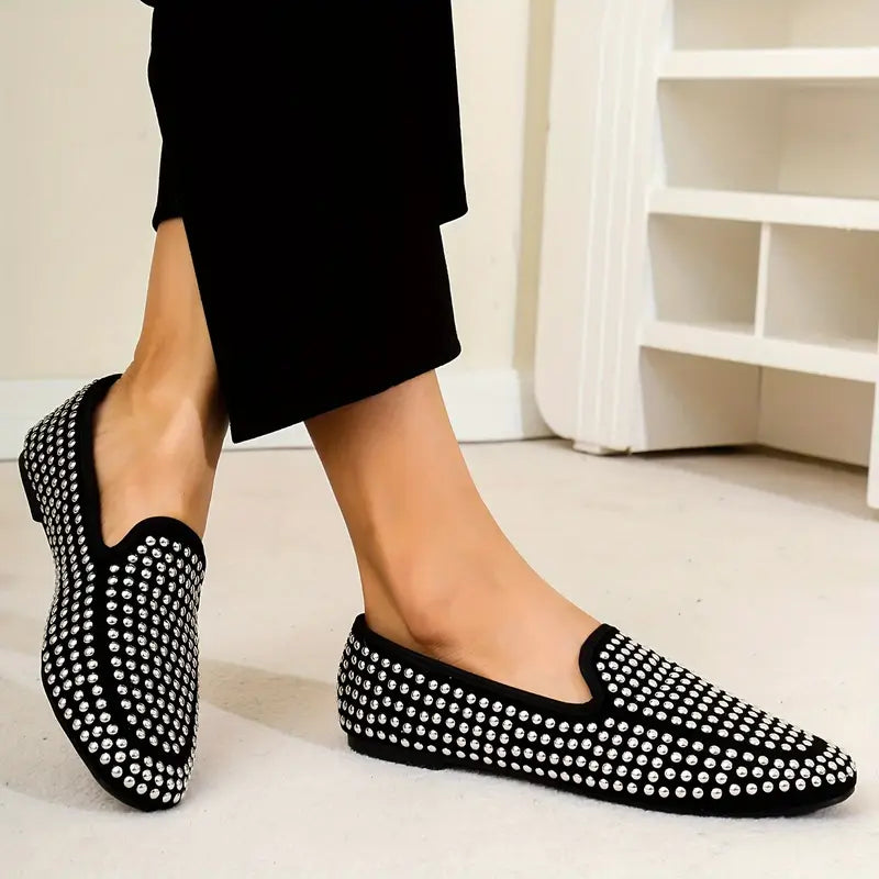 Women's - Summer Loafers - Glittering Slip-On Flats - Lightweight & Comfortable Shoes for Effortless Style