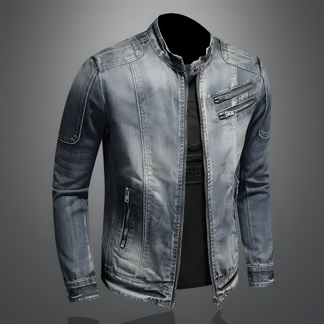 Retro denim jacket for men