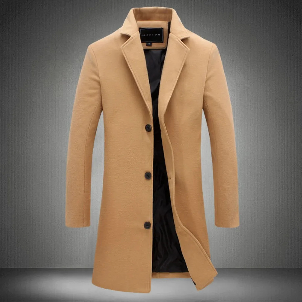 Classic wool coat with slim-fit cut