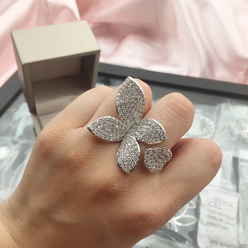 Oversized Silver Leaf Ring