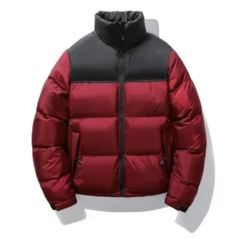 Men's puffer jacket with high collar and side pockets