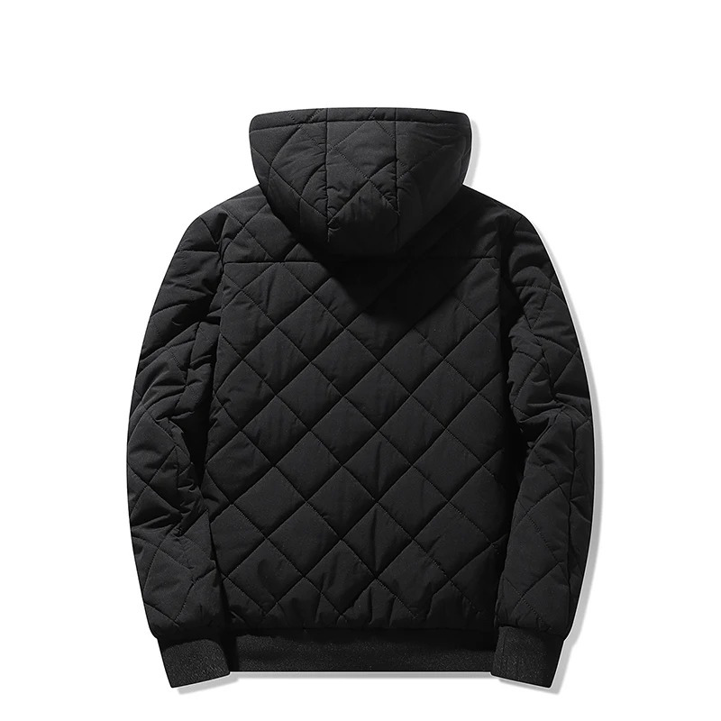 Men's puffer jacket with quilted pattern and side pockets