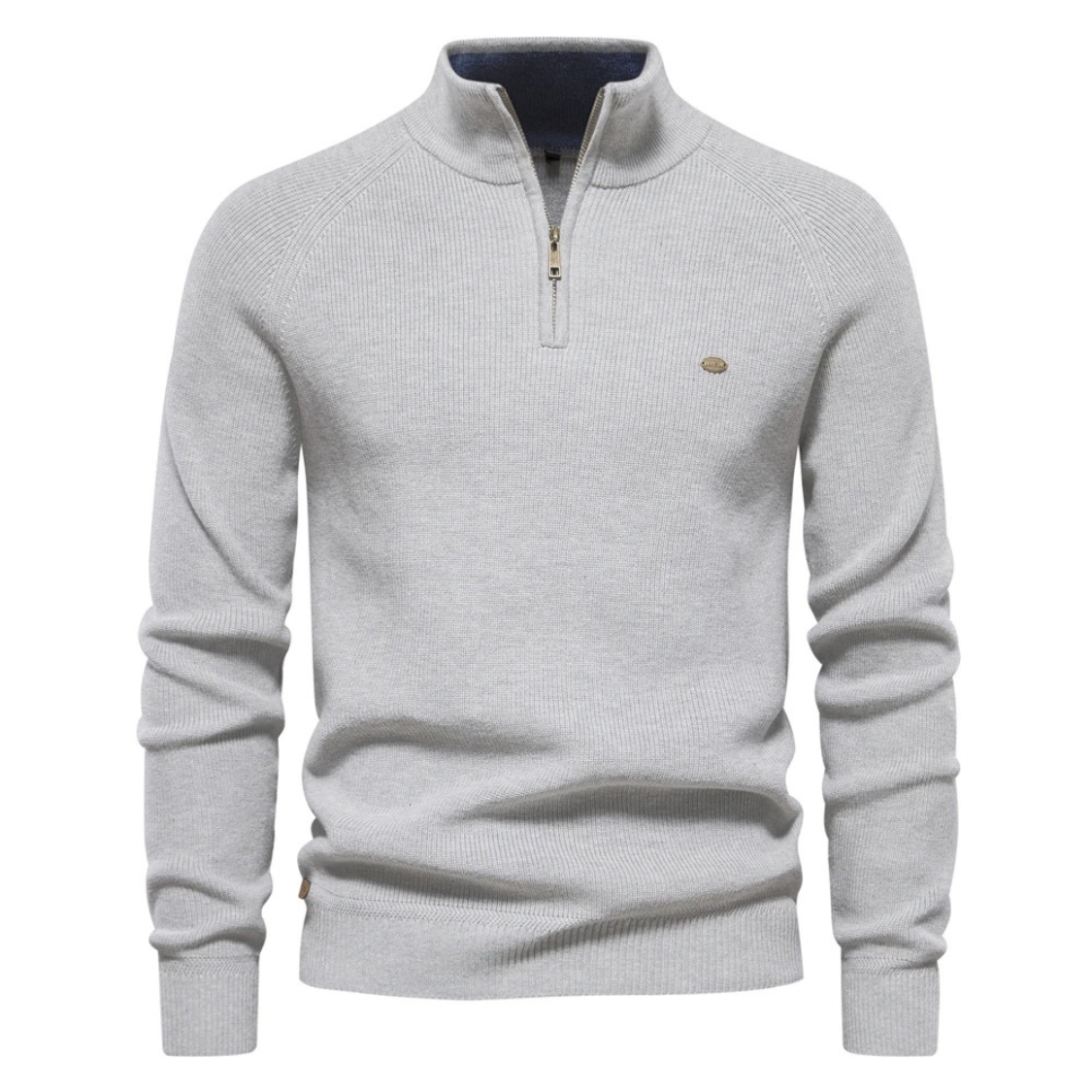 High quality knitted pullover with zip