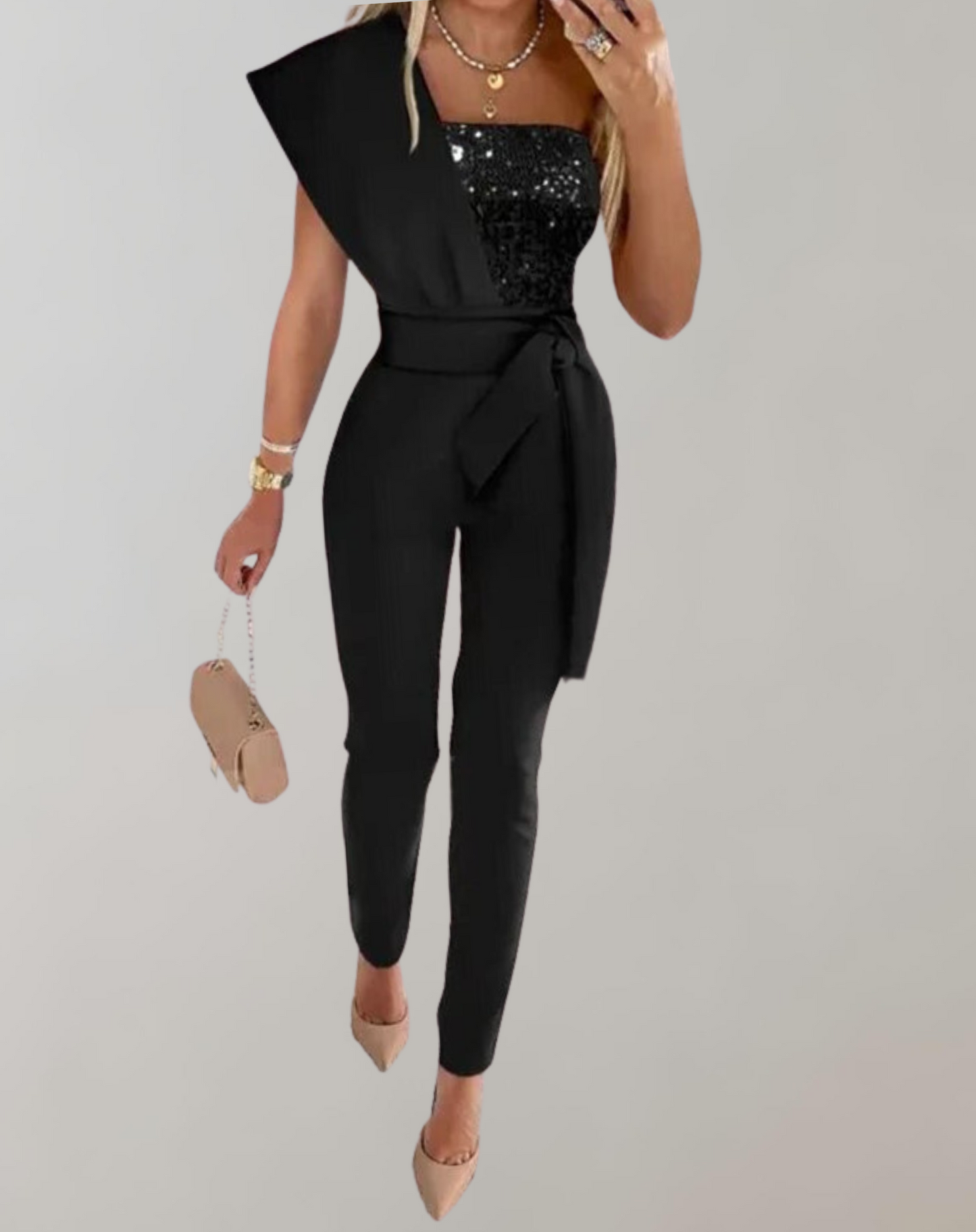 Women's - Jumpsuit - Stylish Long Sleeves - Comfortable and Versatile Fashion Piece