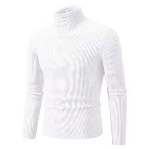 Stylish turtleneck jumper with cable knit pattern