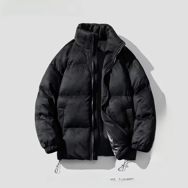 Puffer jacket with drawstring hem and front zip